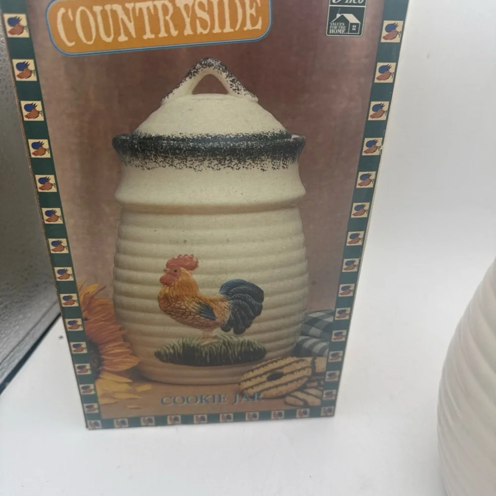 ALCO Industries Countryside Rooster Ceramic Cookie Jar farmhouse Open Box